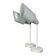 Pair of old industrial adjustable wall sconces in white metal.