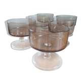 6 coupes à glace vintage grises