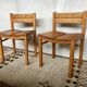 Pair of straw and elm chairs