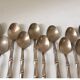 Vintage 1960s Bamboo Brass Cutlery Set