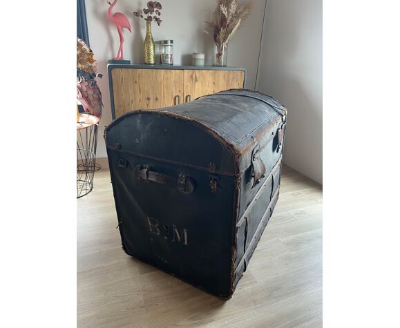 Leather Wood Travel Trunk Selency, Leather Travel Trunk