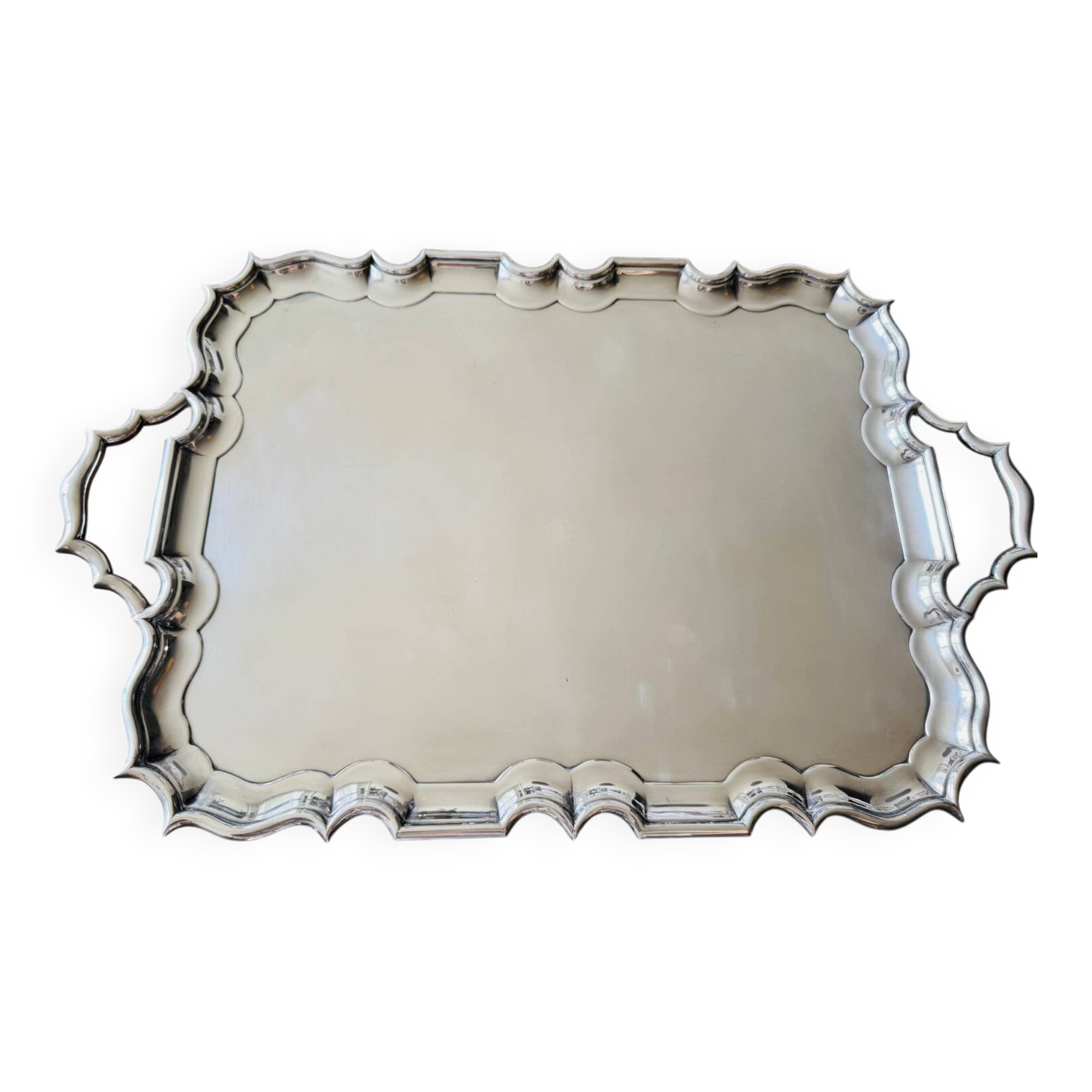 Plateau en argent massif – Thomas Bradbury & Sons – 1896 – 3950gr