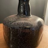 Black ceramic vase and galaxy, signed