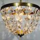 2-light brass and crystal ceiling light