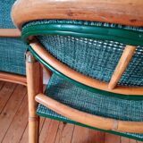 Pair of folding rattan bistro chairs