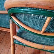 Paire de chaises de bistrot pliantes en rotin