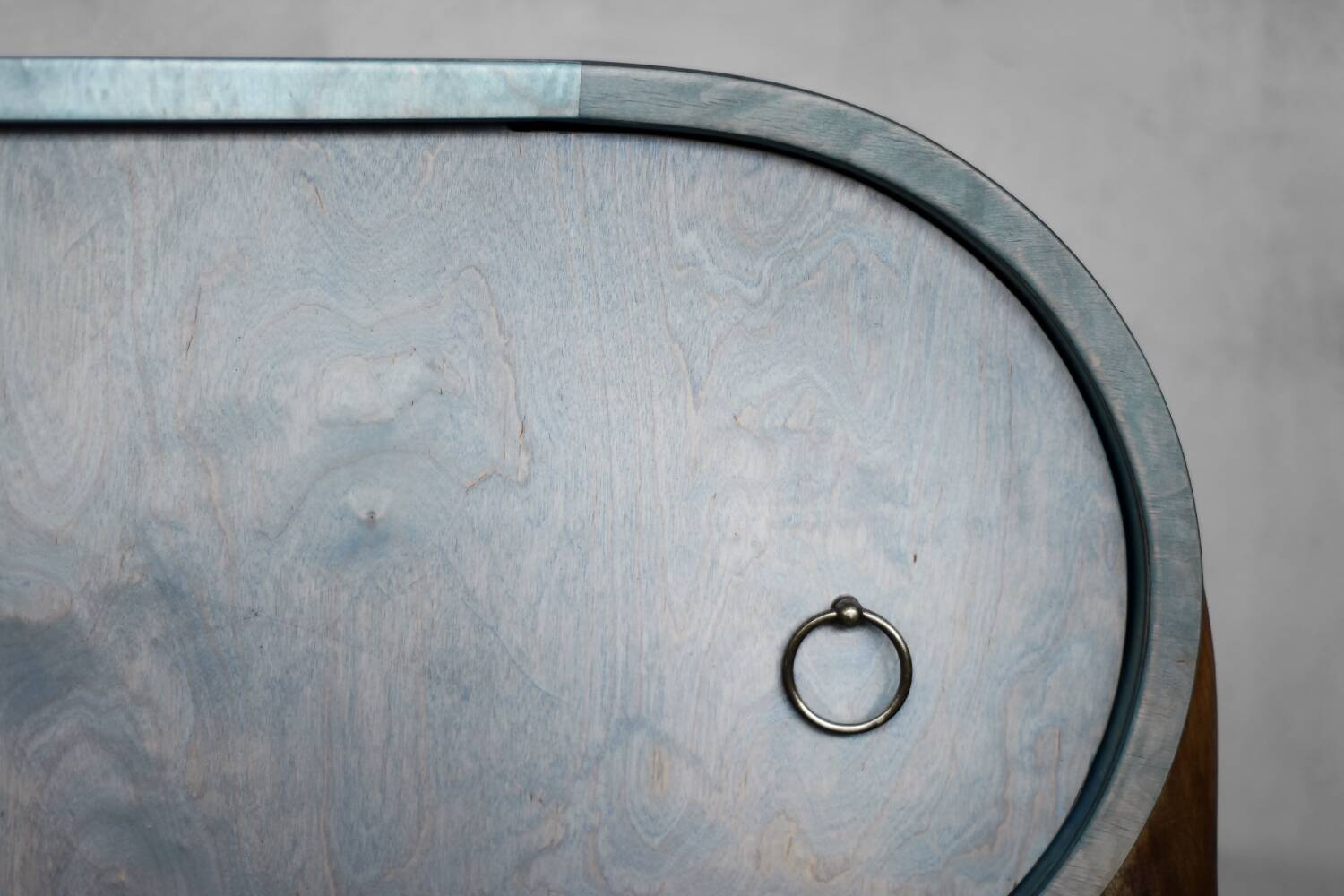 Buffet vintage du milieu du siècle moderne italien turquoise en bouleau