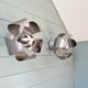 Pair of Space Age wall sconces in chrome metal, 1970s