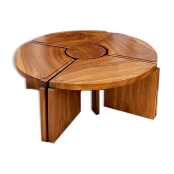 Modular "nuclear" bench + 5-piece coffee table 1940s