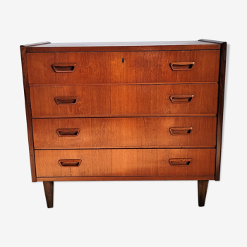 Scandinavian Chest of Drawers Vintage Teak 4 Drawers