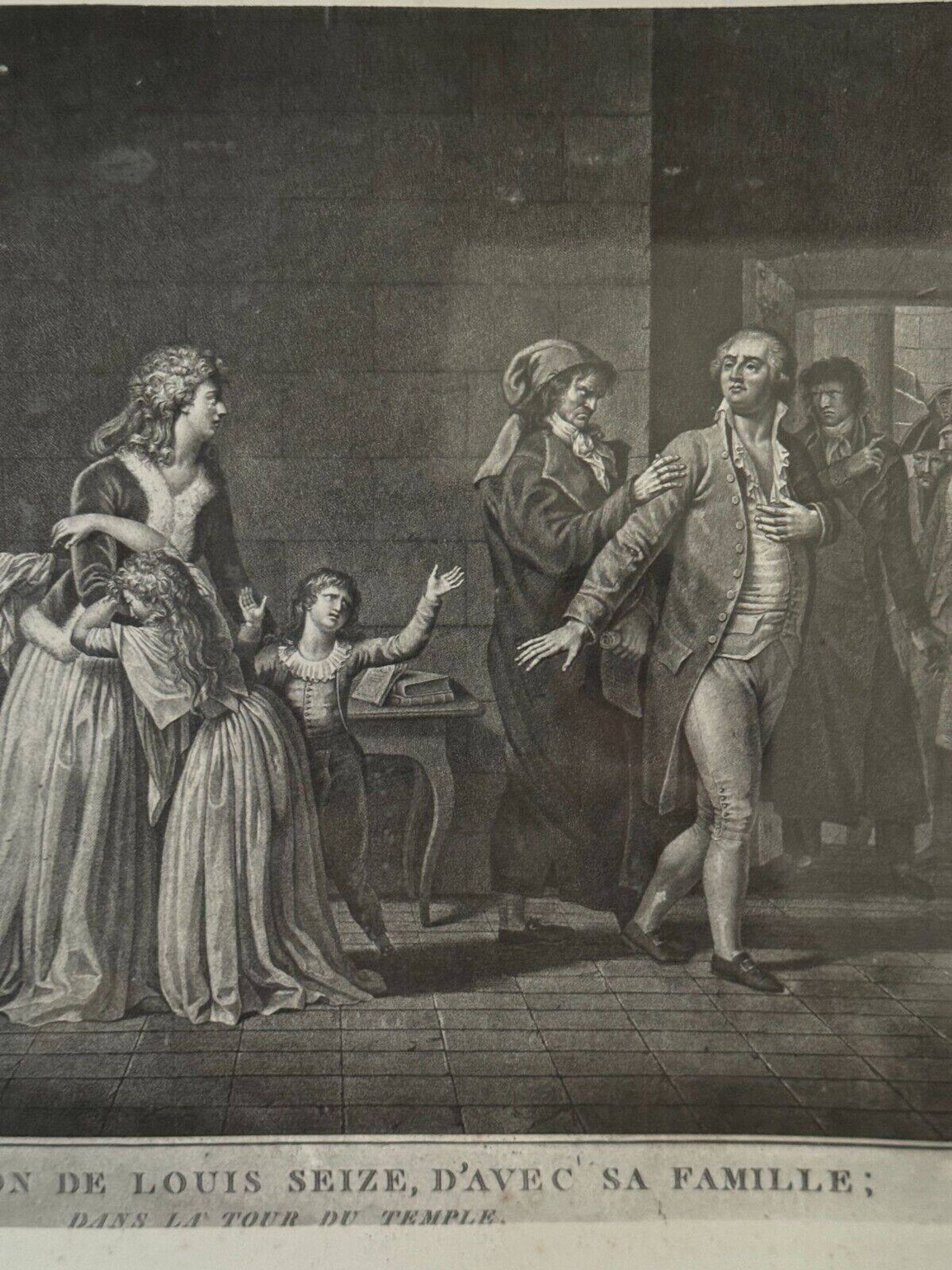 19th Century Revolution Engraving The Separation of Louis XVI from his Family