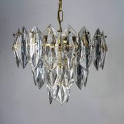 JT Kalmar chandelier, cut glass, 3 levels, Austria, circa 1970s