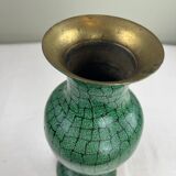 Decorated brass vase