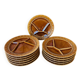 12 vintage fondue plates Sarreguemines France