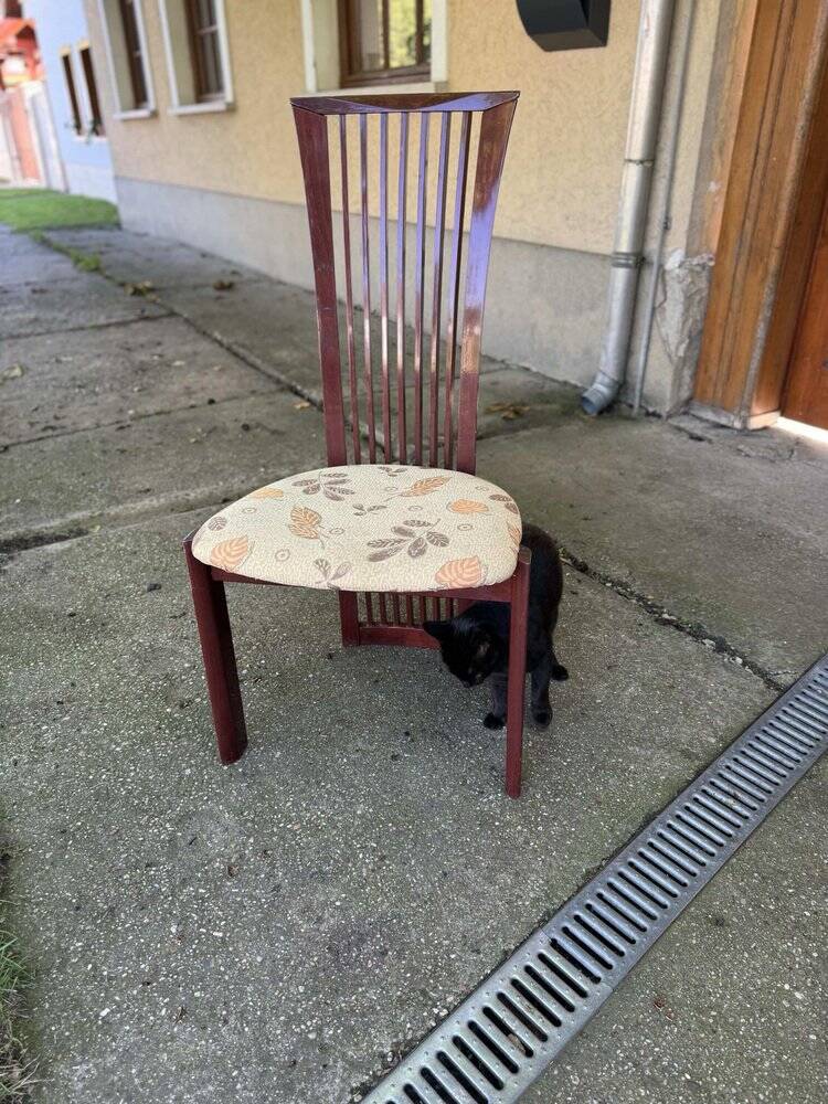 Lacquer and fabric dining chairs by Pietro Costantini, 1980, set of 6