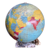 Globe terrestre lumineux en verre 50’s/60’s