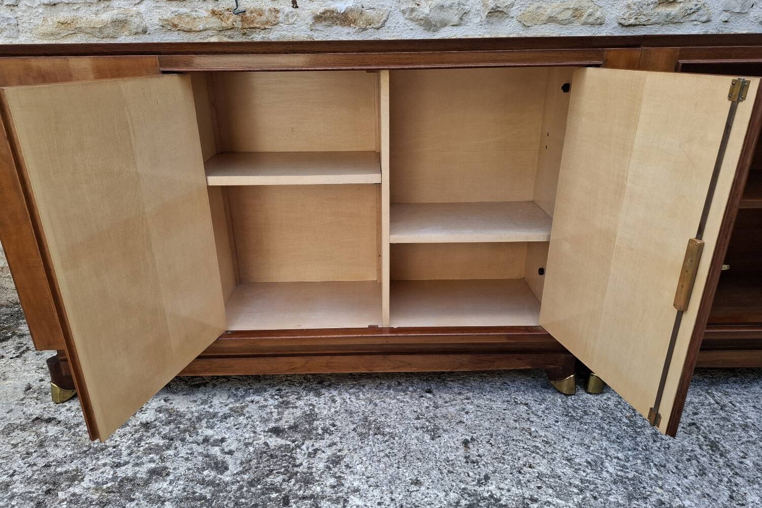 Mahogany glass sideboard, 1950