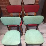 Suite of 6 vintage faux chairs