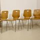 Set of 4 stackable chairs in plywood