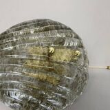 Vintage Murano gold Ice Glass Metal Wall Light by Kaiser Leuchten, Germany 1970s