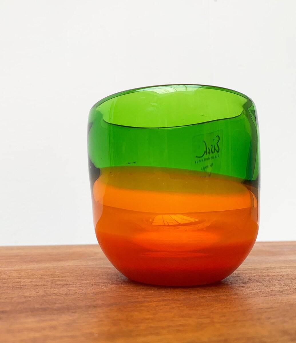 Set of 2 vintage German coloured glass bowls by Eisch.