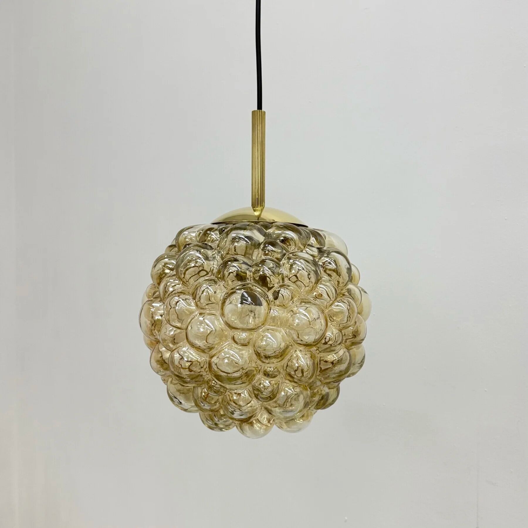 XL Helena Tynell glass bubble hanging lamp pendant, 1970s