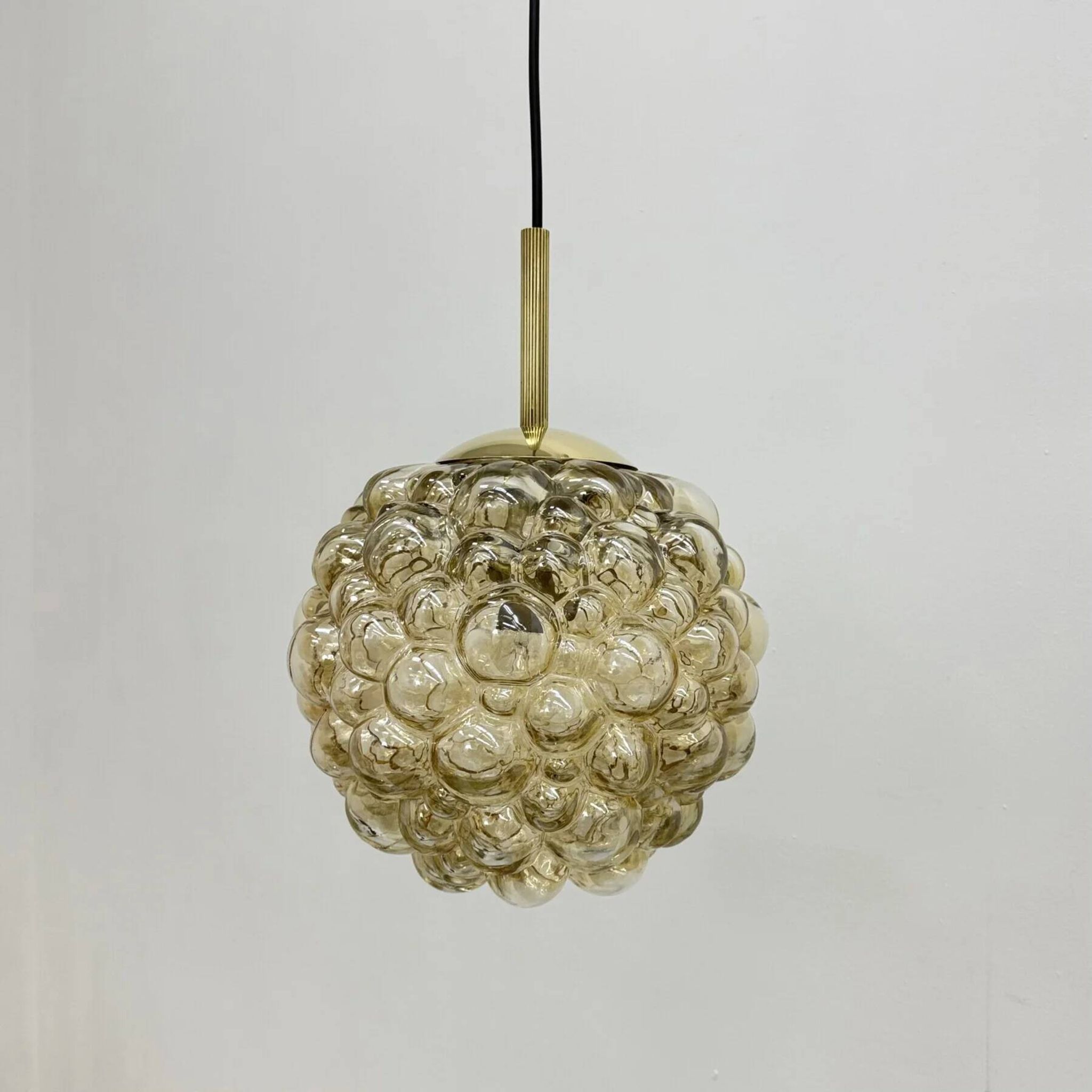 XL Helena Tynell glass bubble hanging lamp pendant, 1970s
