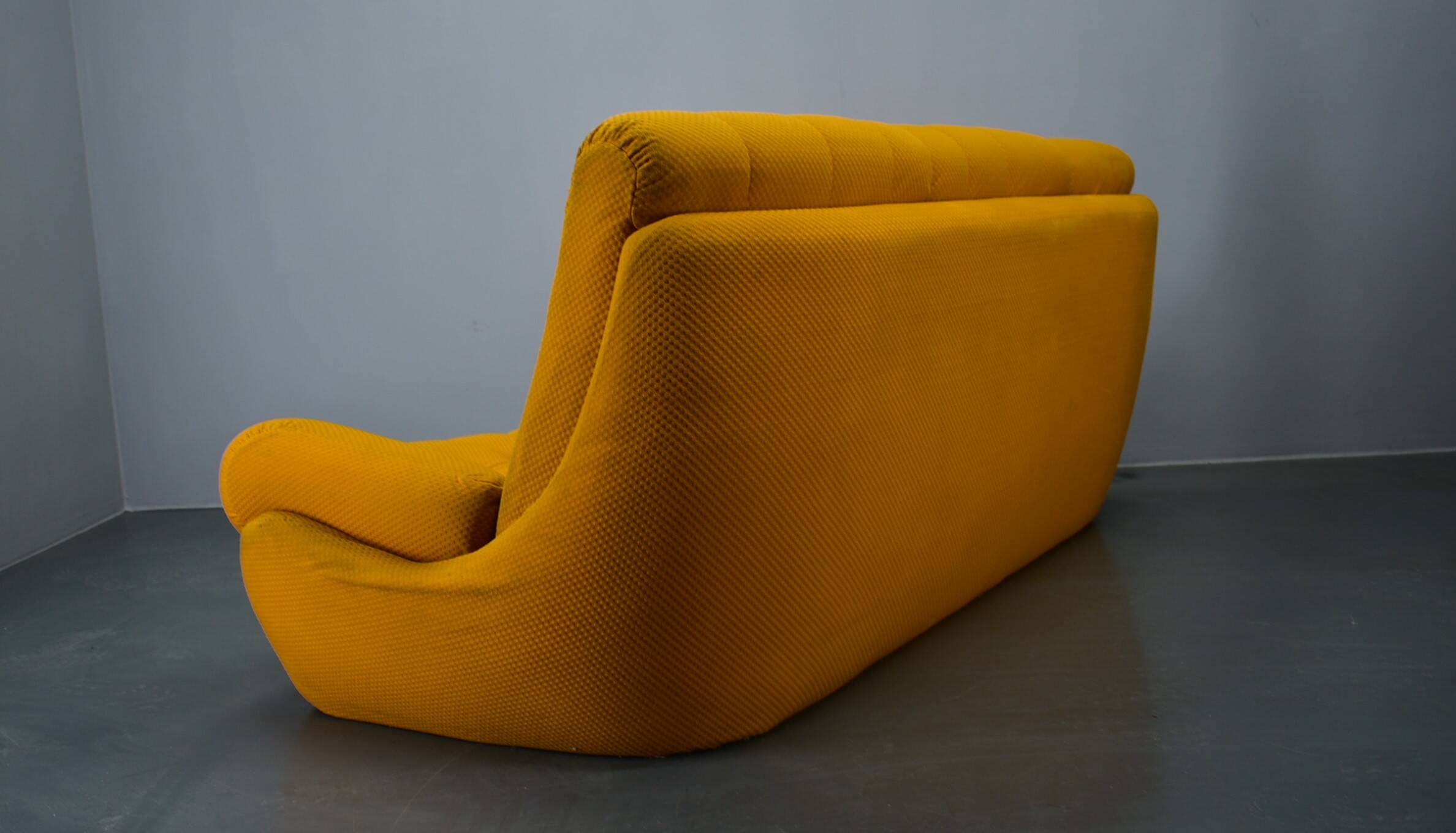 20th century, yellow Atlantis three-seater sofa, 1960s