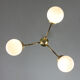 Italian Mid-century Brass and Opaline Glass Chandelier