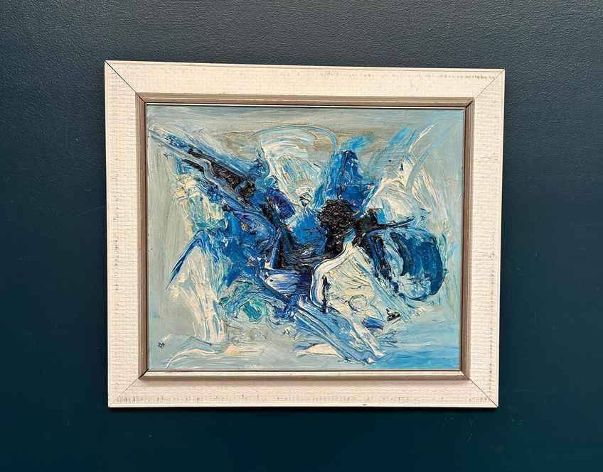 Original Mid Century Swedish Oil On Canvas – “Strummer” By Bo Westberg – Vintage & Framed 70 × 60 Cm