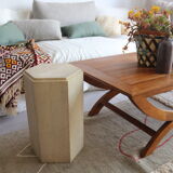 Faceted saddle in vintage travertine