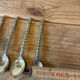 Set of 5 silver-plated moka/café spoons – Geometric pattern Ar