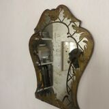Painted old stitched mirror 33x39cm