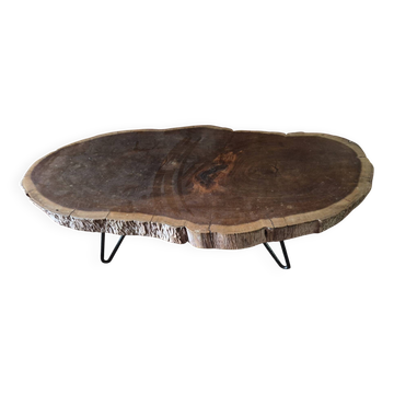 Brutalist coffee table in Madagascar rosewood.