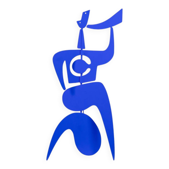 Antonine de Saint Pierre. Blue “Bugler” sculpture. Contemporary.