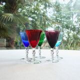 Set of 5 colorful chalice glasses