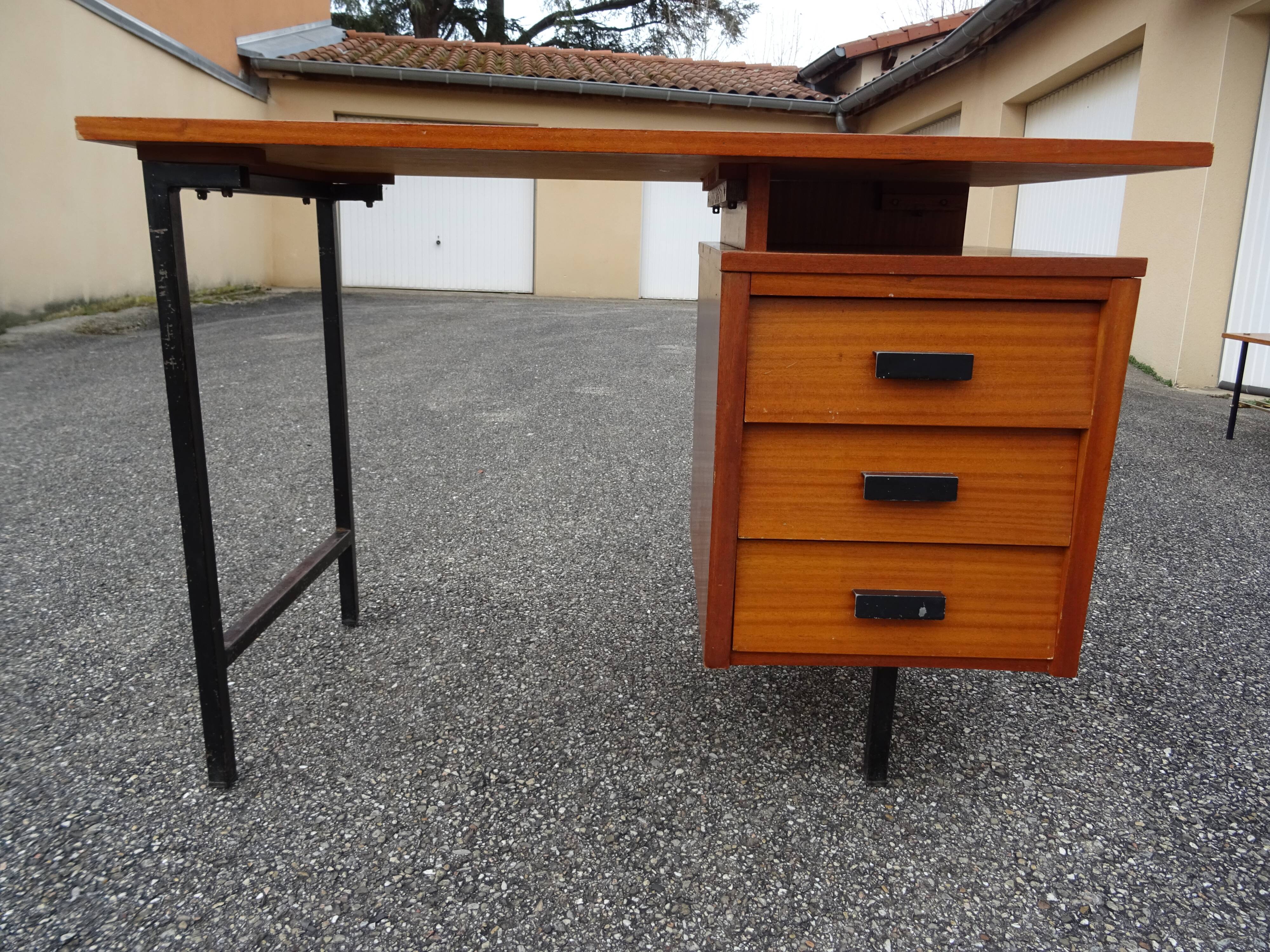 Vintage wood metal desk from the 60s