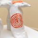 White glazed ceramic sculpture by Paul Wille Jacobs – Modern abstract form with painted color accents