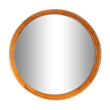 1970 mirror, rattan frame