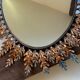 Oval sun mirror wrought iron from the 1950s Italy