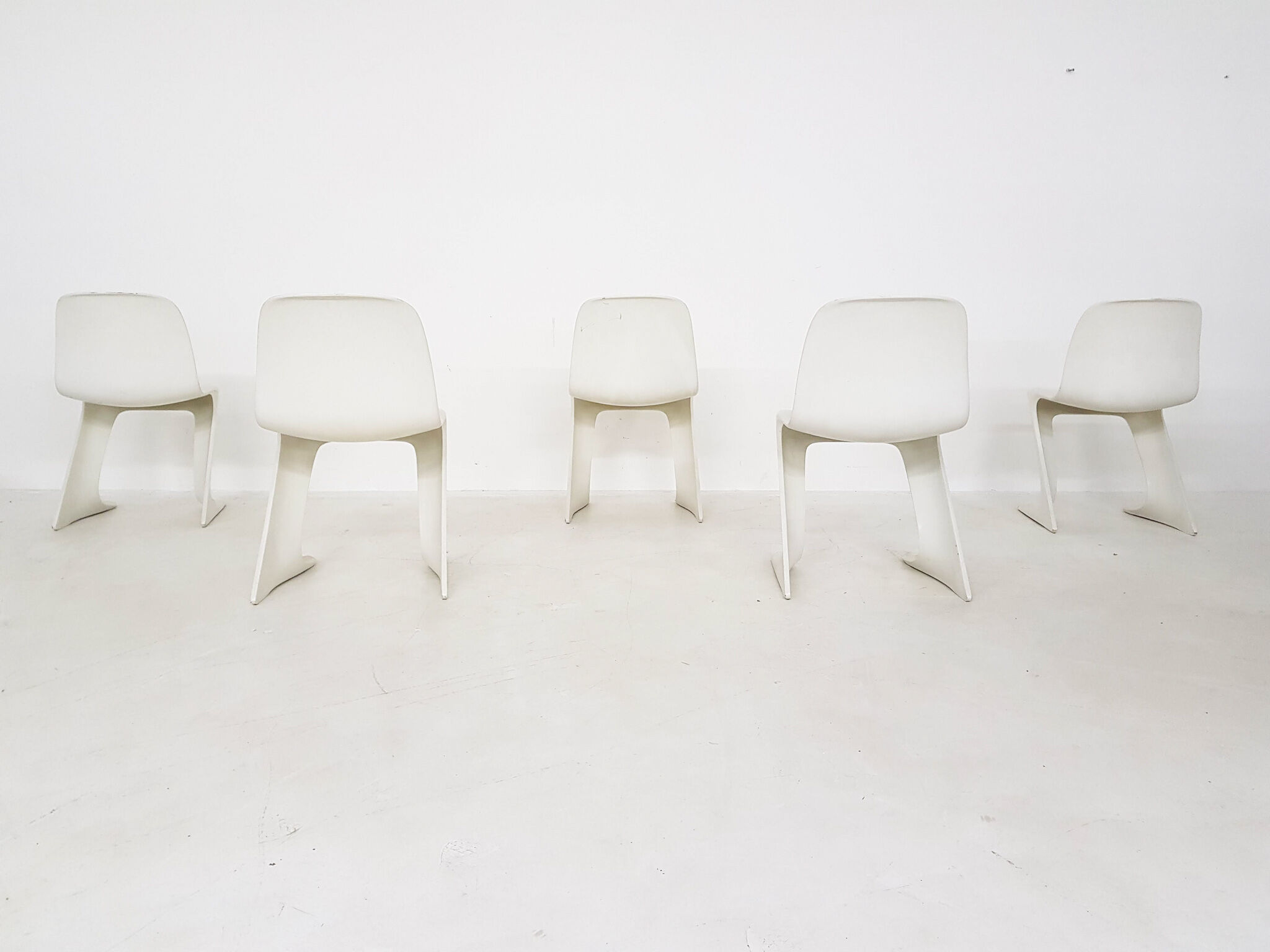 Set of 5 Kangaroo Z- dining chairs by Ernst Moeckl for Horn Collection Baydur, Germany 1968