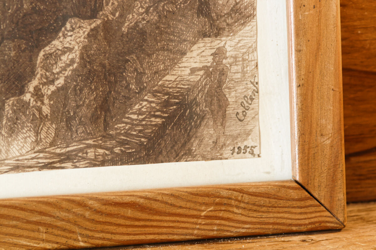 Old drawing, wash depicting Koblenz