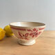 Old earthenware bowl on a pedestal, Digoin Sarreguemines model Georg.