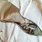 Beveled and engraved hand mirror