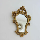 Baroque style mirror in gilded resin 60s 70s