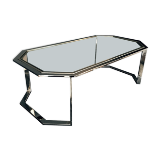 Metal coffee table chrome and gold