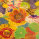 Colorful Bouquet of Flowers, Acrylic on Plate, 41 x 50 cm