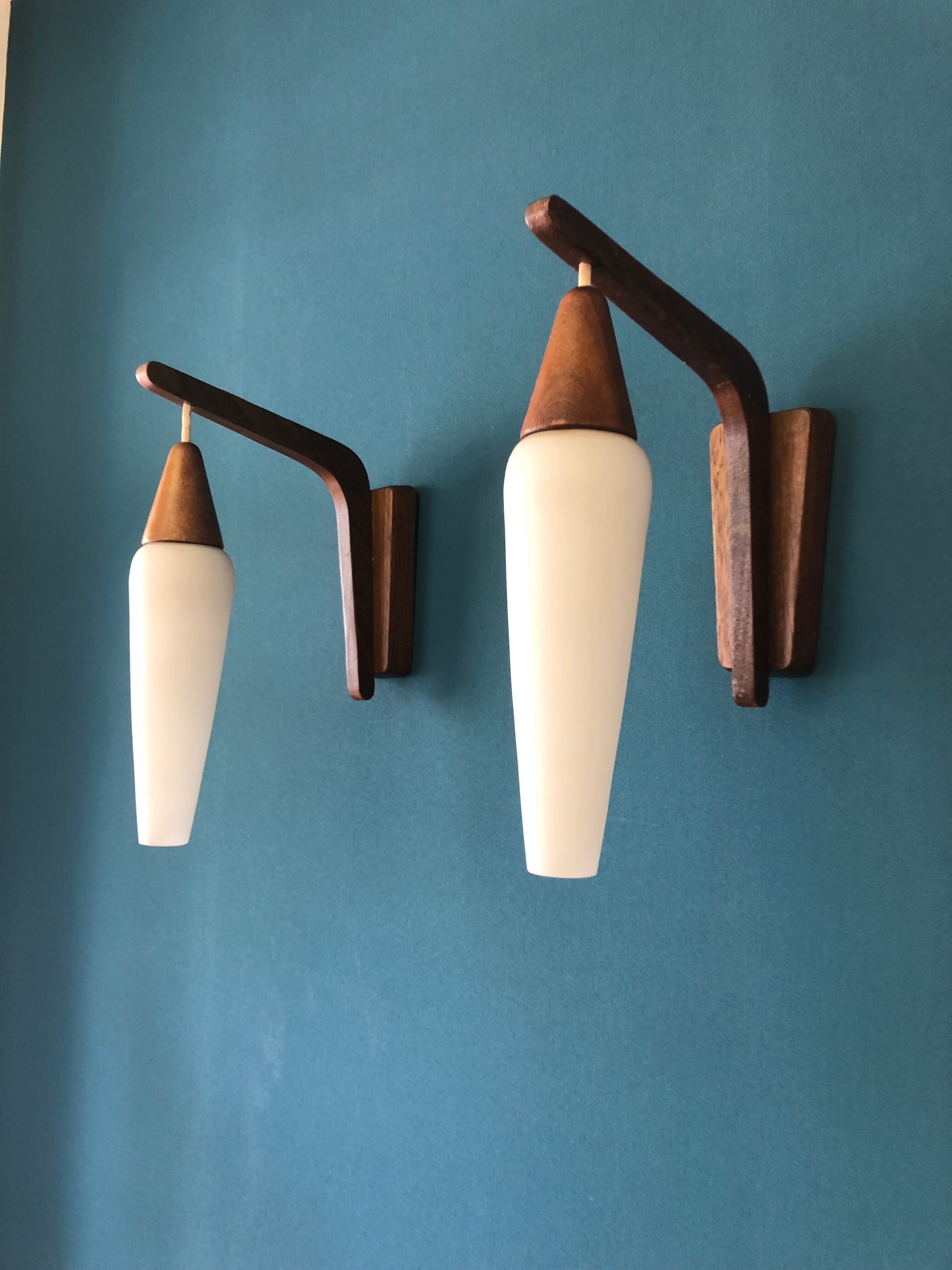 Pair of Scandinavian wall lamps 50s