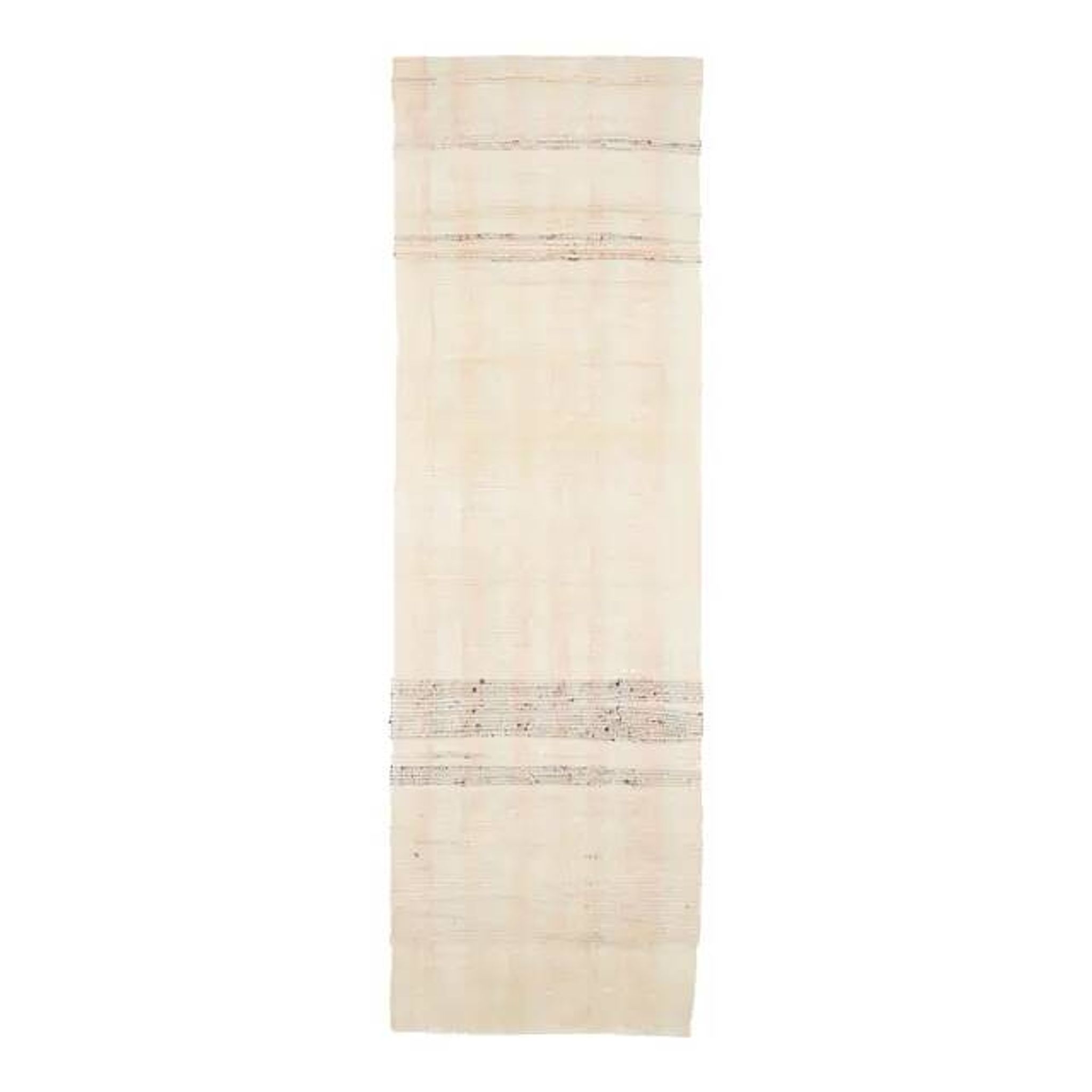Vintage Turkish Hand-Knotted Wool Cotton Beige Kilim Runner Rug 120x380