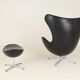 Early Egg Chair and Ottoman by Arne Jacobsen, Denmark, 1960s